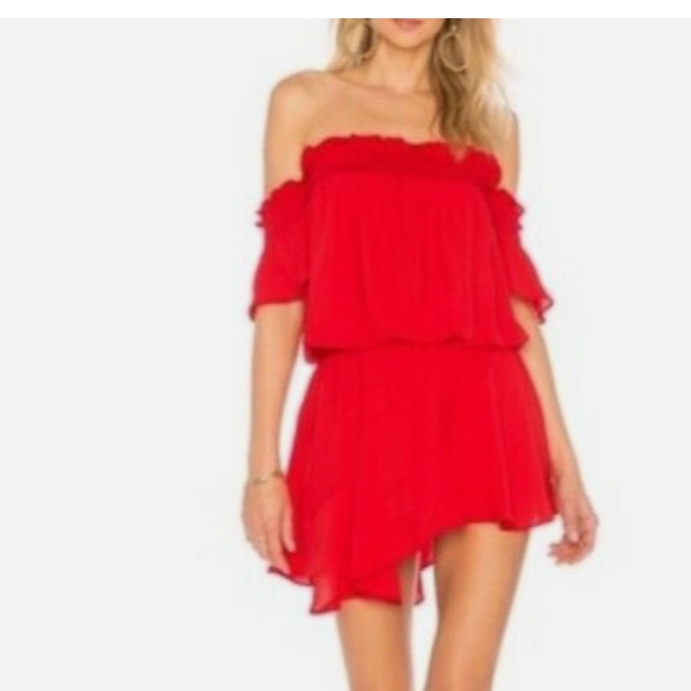 Off-Shoulder Red Dress